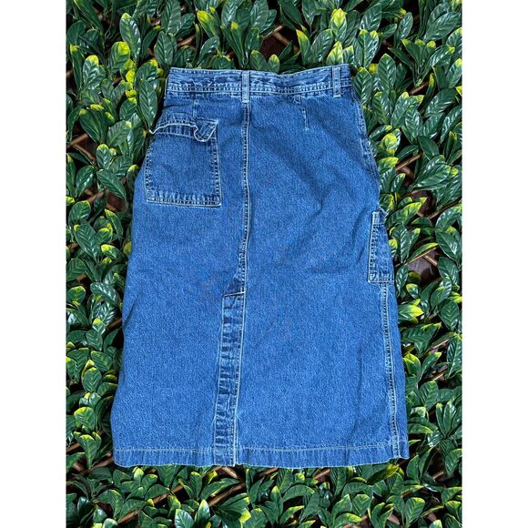 Vintage R.V.T Denim Cargo Midi Skirt Size 8 - Picture 2 of 4